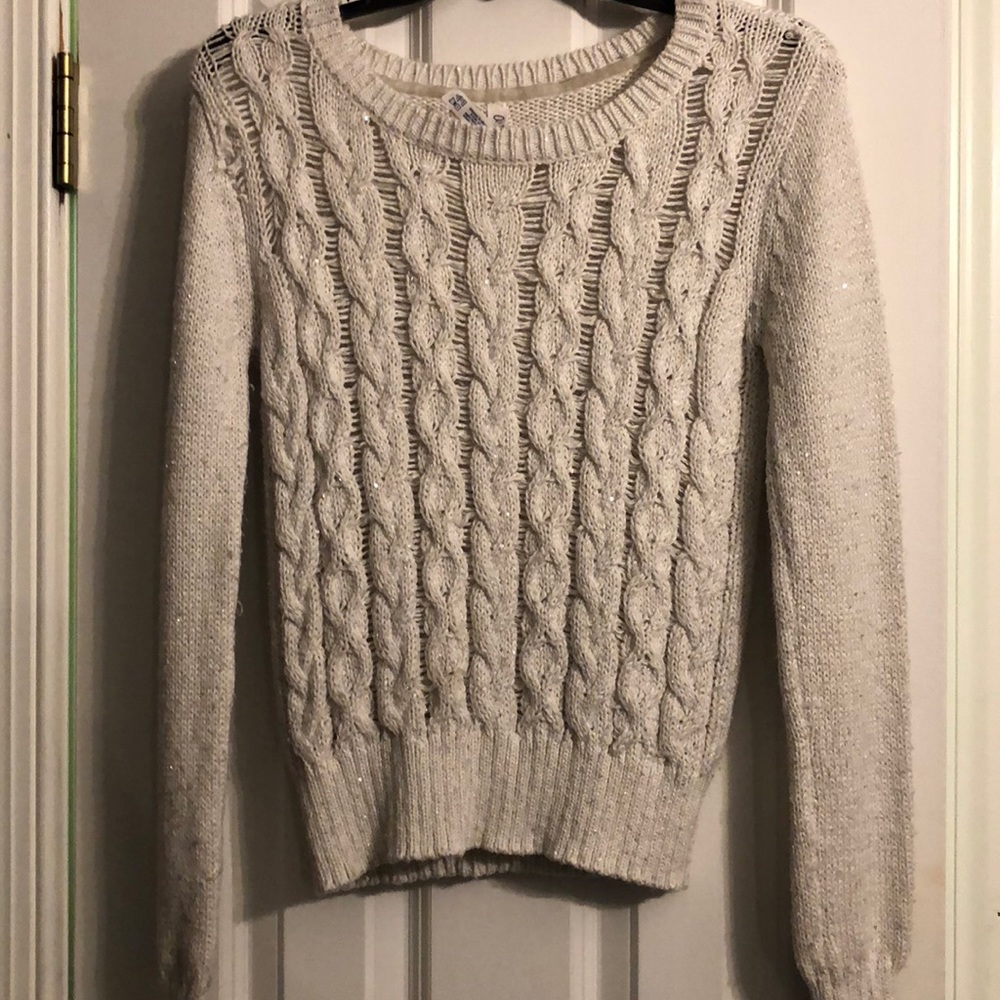 White sequin sweater